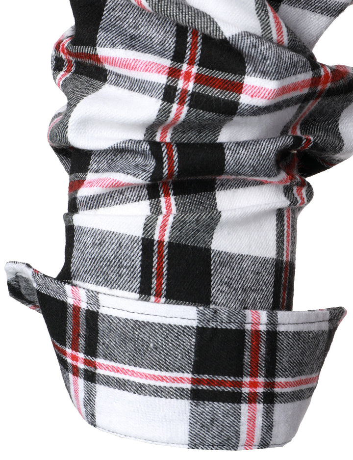 Chemise à carreaux en flanelle à double poche pour hommes