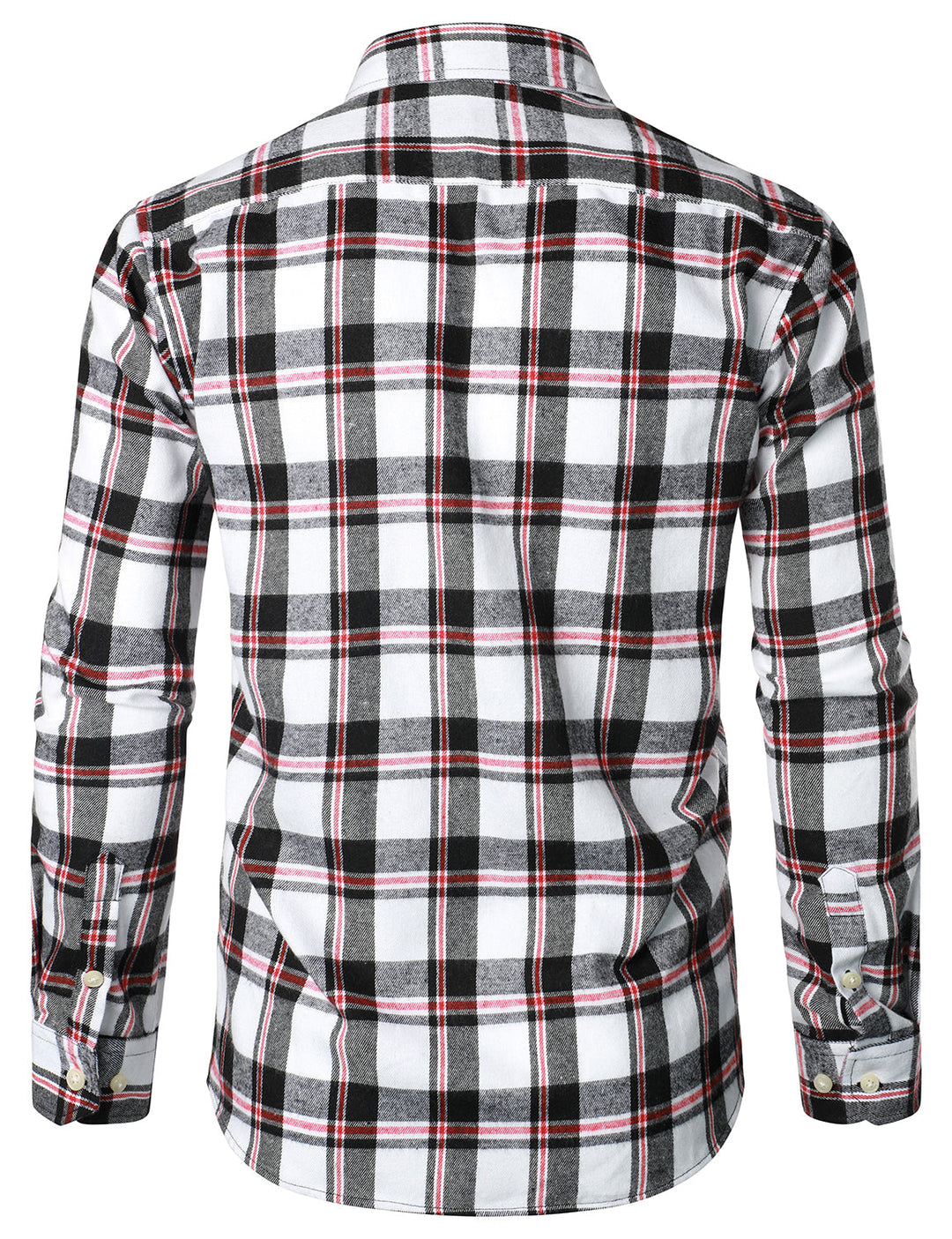 Chemise à carreaux en flanelle à double poche pour hommes