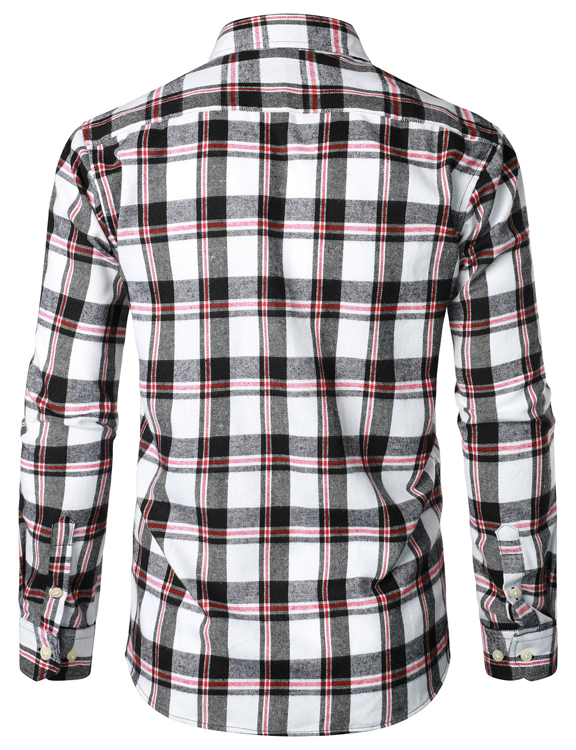 Chemise à carreaux en flanelle à double poche pour hommes