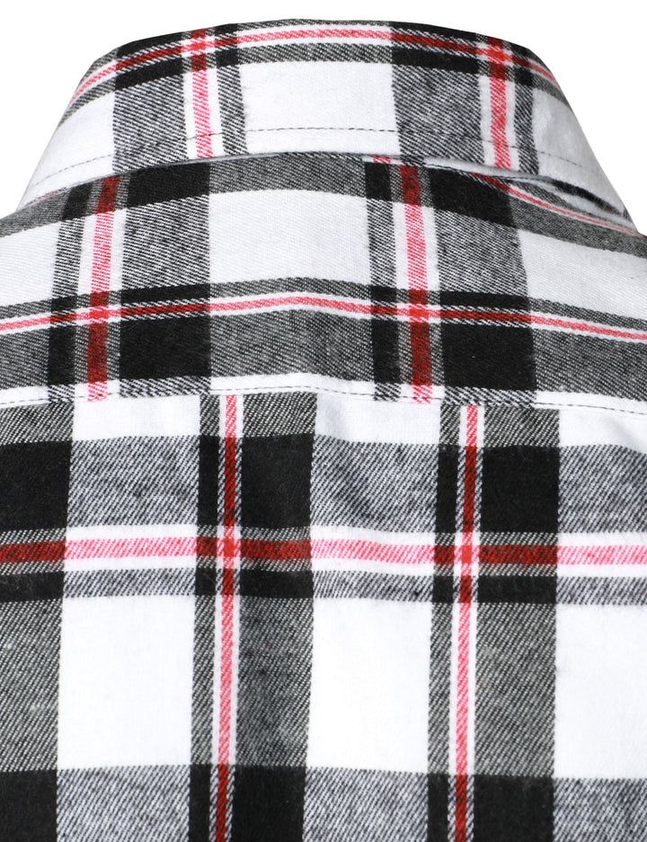 Chemise à carreaux en flanelle à double poche pour hommes