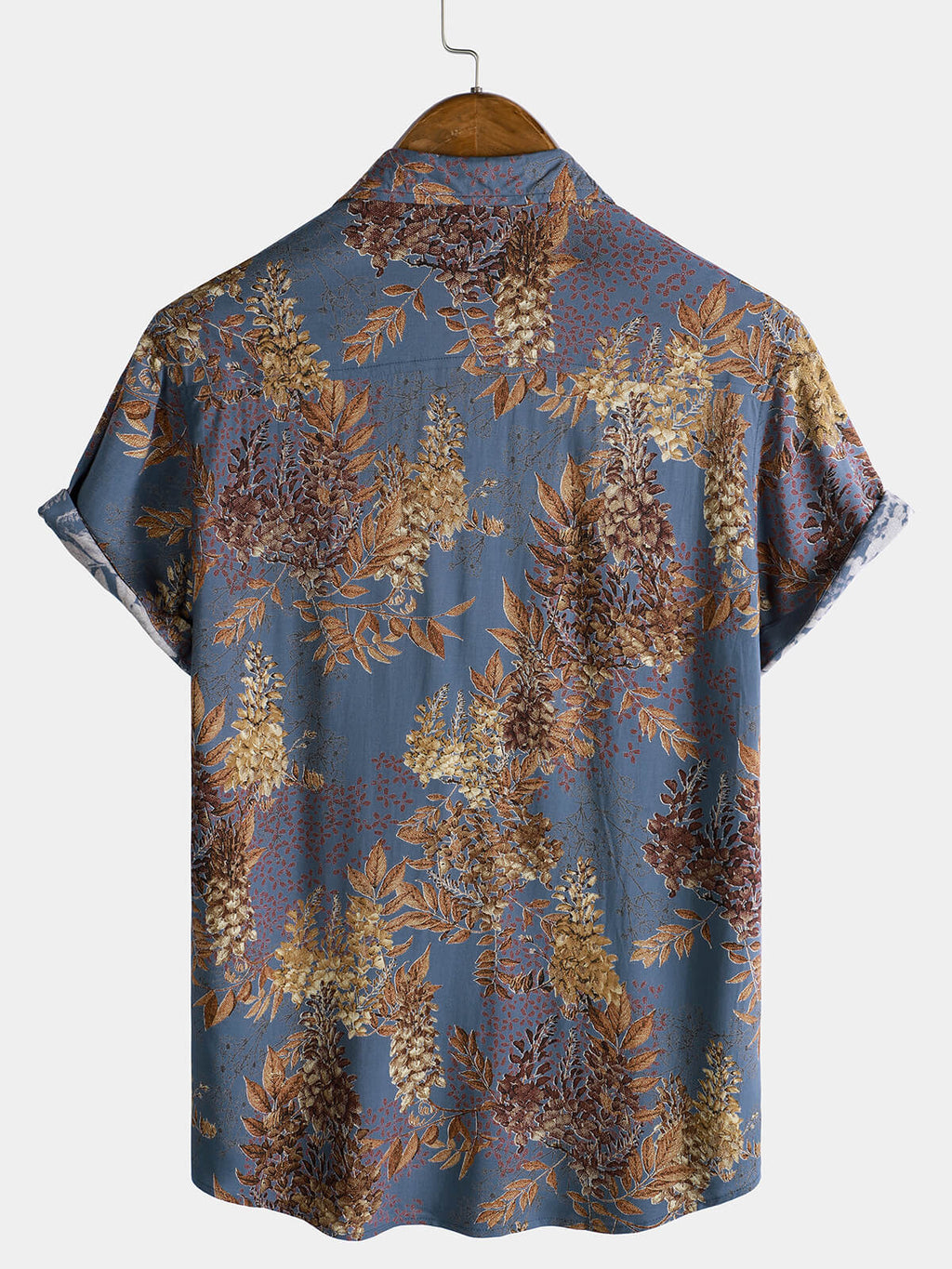 Chemise d'été à manches courtes en rayonne à imprimé rétro pour homme