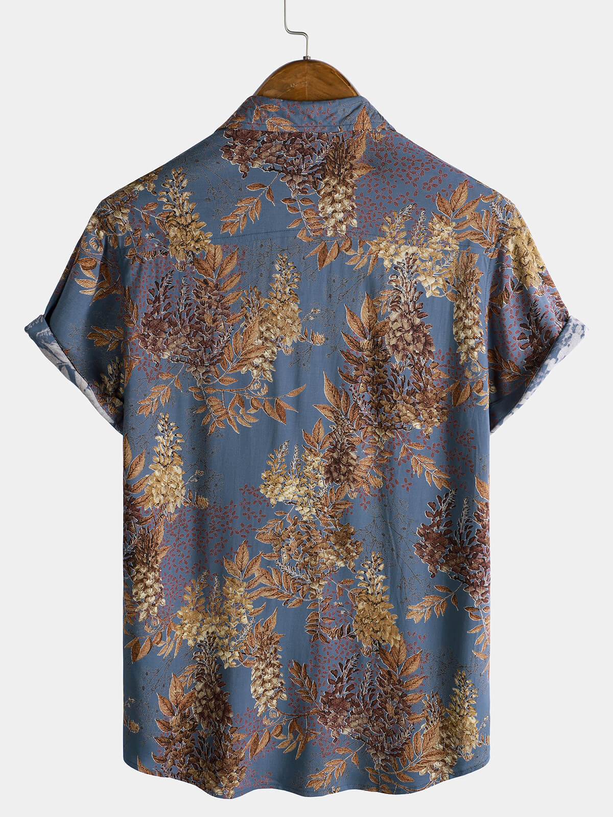 Chemise d'été à manches courtes en rayonne à imprimé rétro pour homme