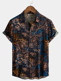 Chemise de Resort à Manches Courtes Florale Rétro pour Homme