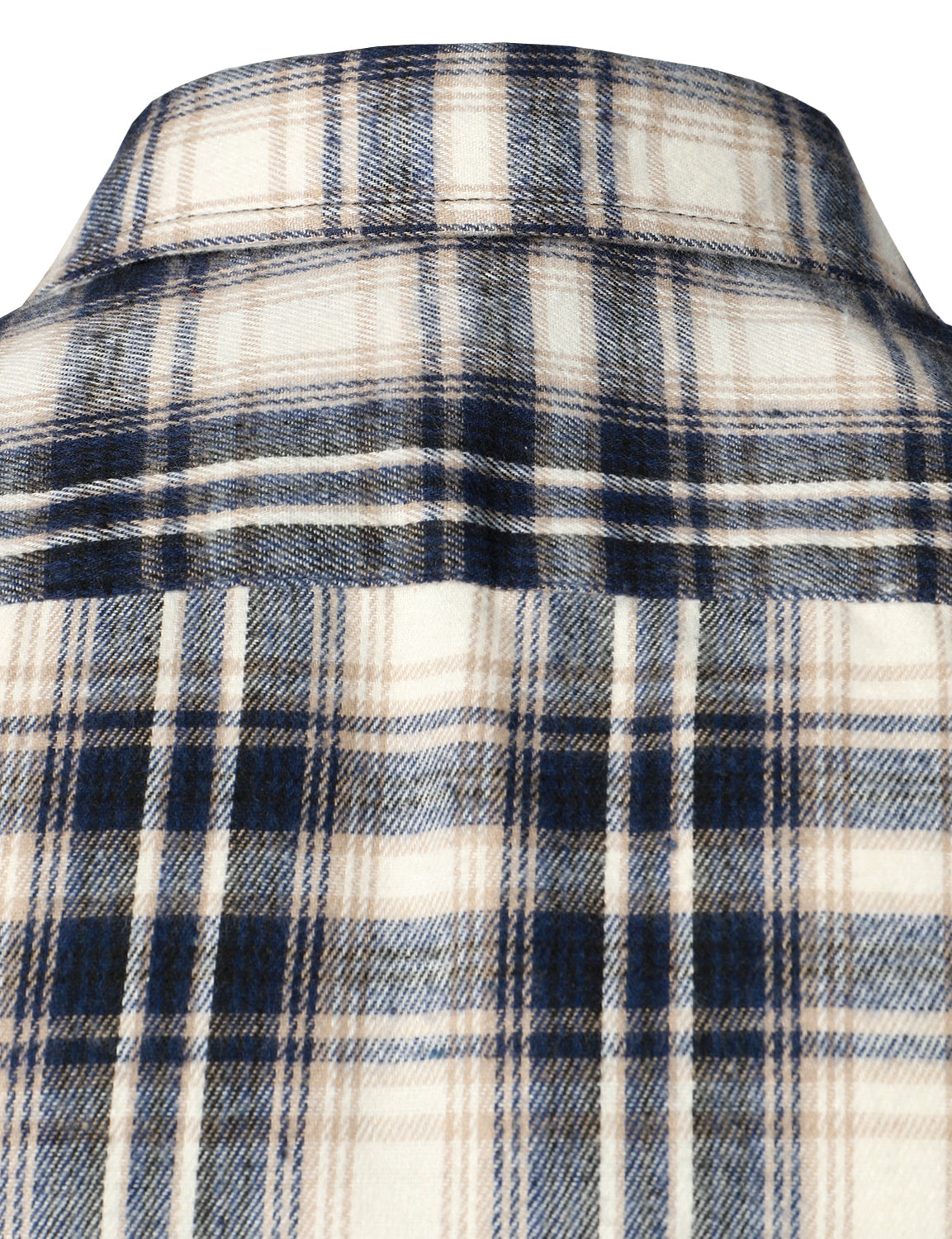 Chemise décontractée à carreaux en flanelle à double poche pour hommes