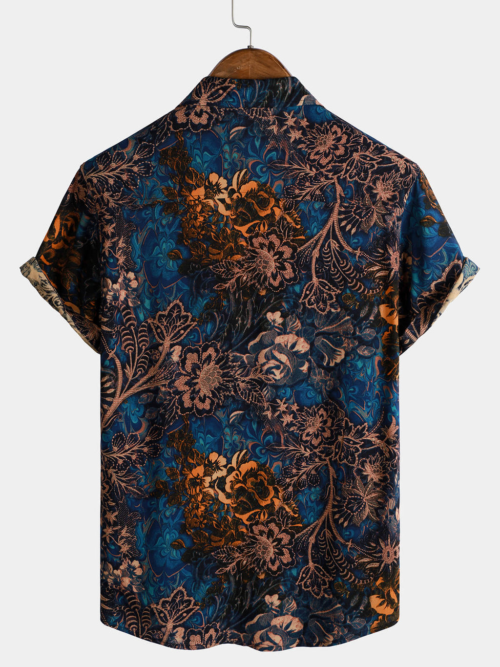 Chemise de Resort à Manches Courtes Florale Rétro pour Homme