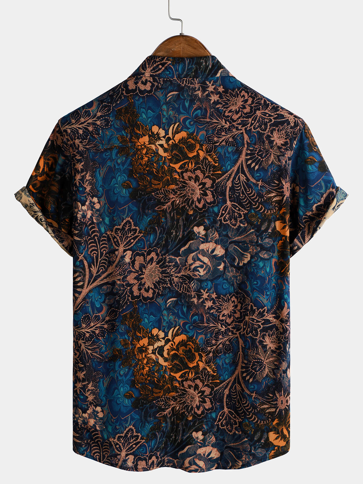 Chemise de Resort à Manches Courtes Florale Rétro pour Homme