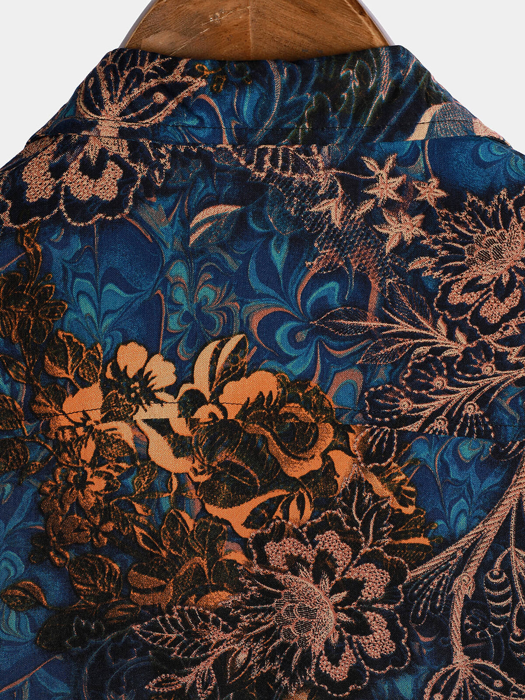 Chemise de villégiature à manches courtes pour homme, motif floral rétro