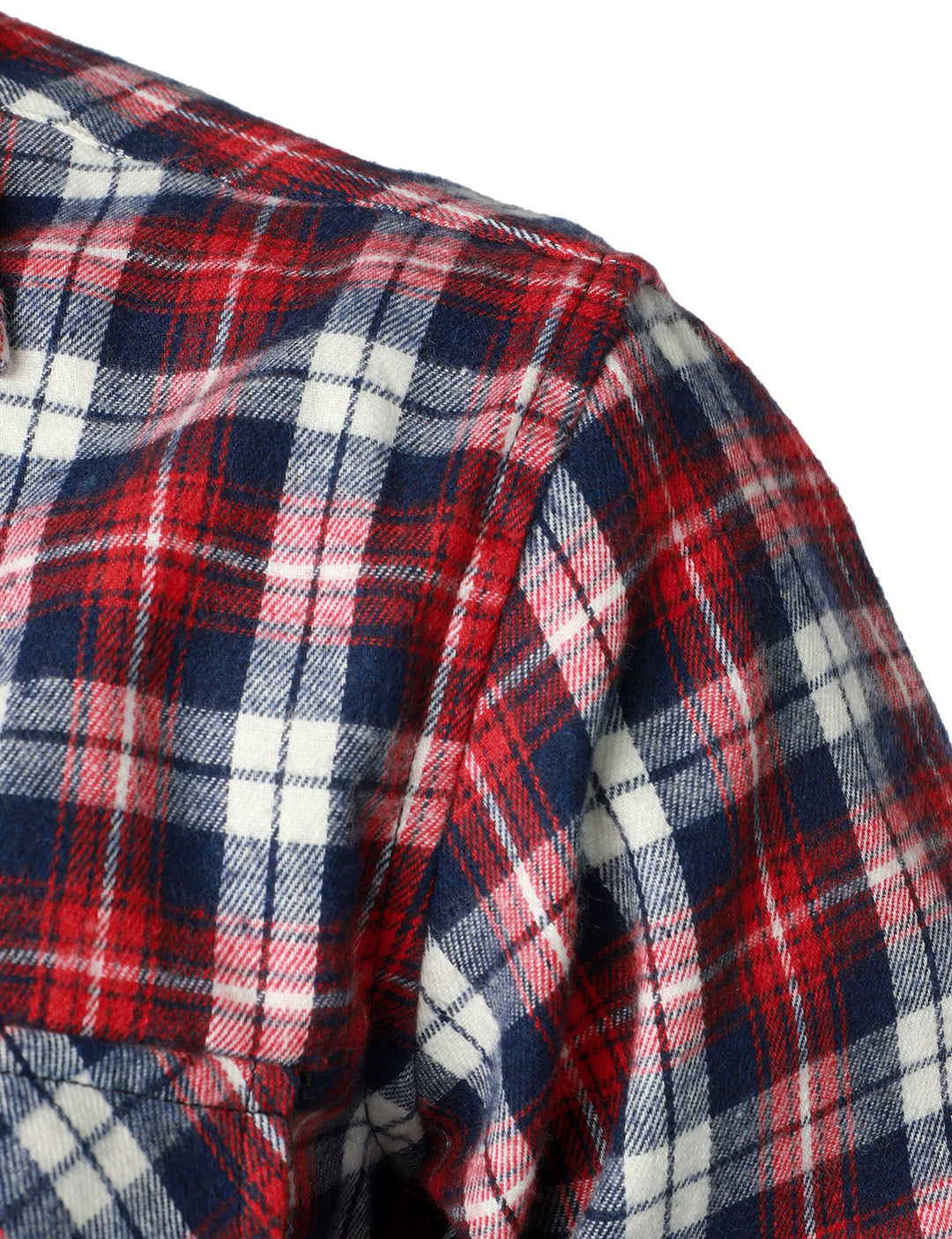 Chemise à carreaux en flanelle à double poche pour hommes