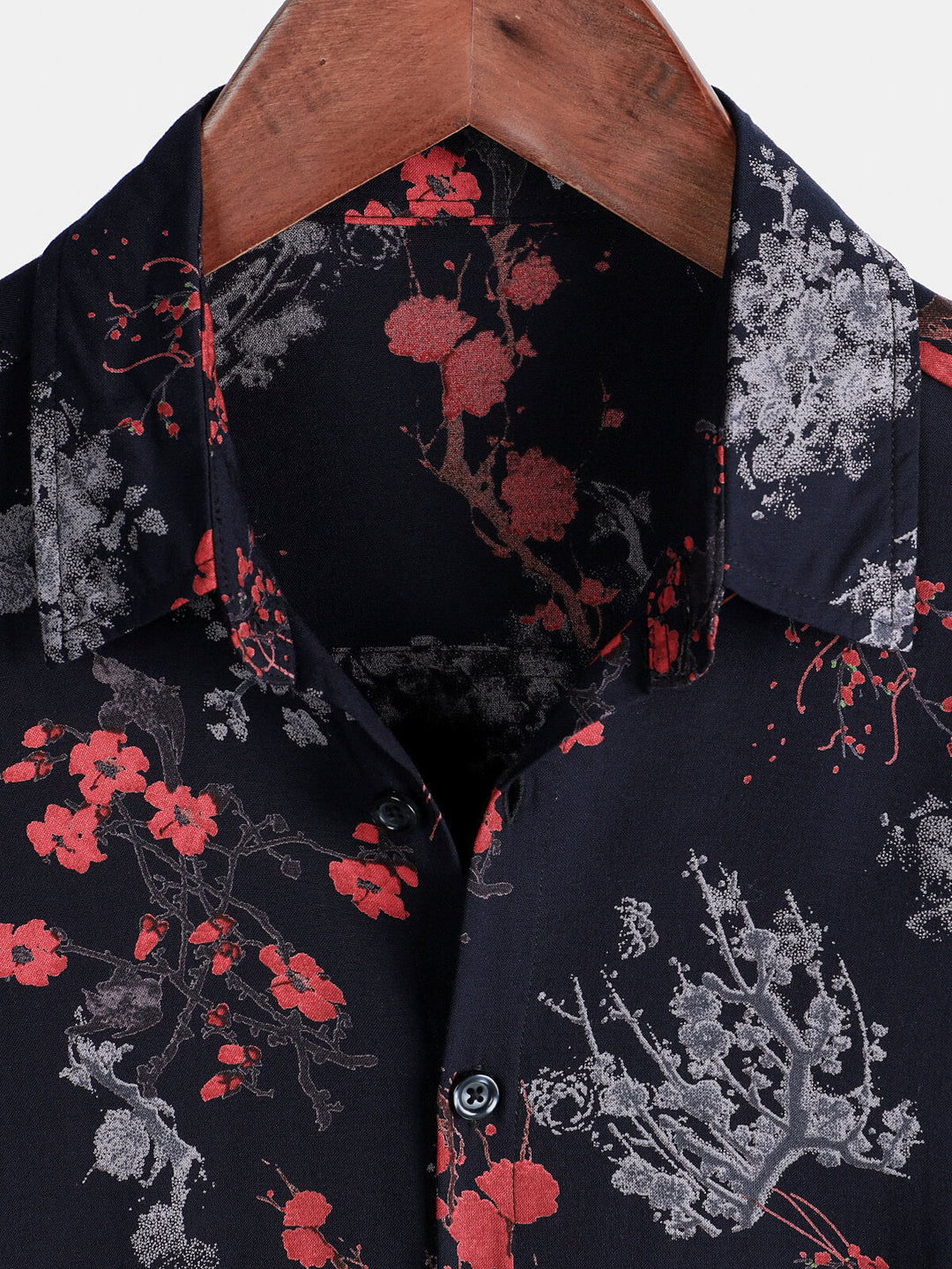 Chemise décontractée à manches courtes en rayonne florale élégante pour homme