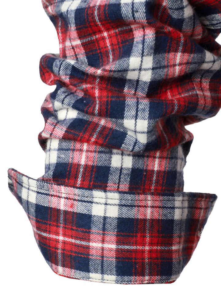 Chemise à carreaux en flanelle à double poche pour hommes