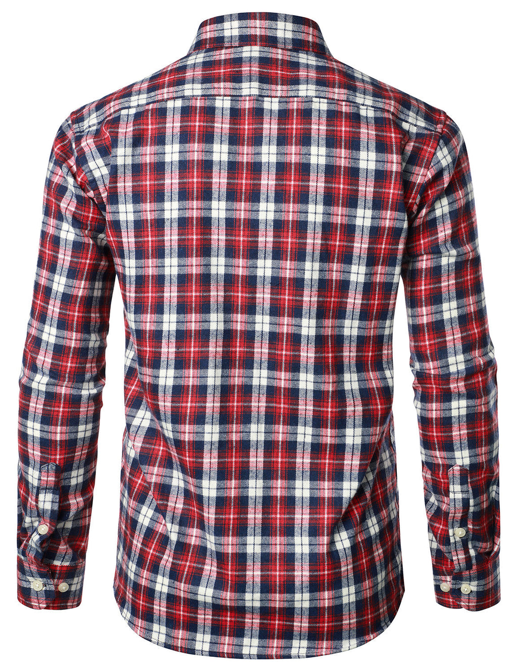Chemise à carreaux en flanelle à double poche pour hommes