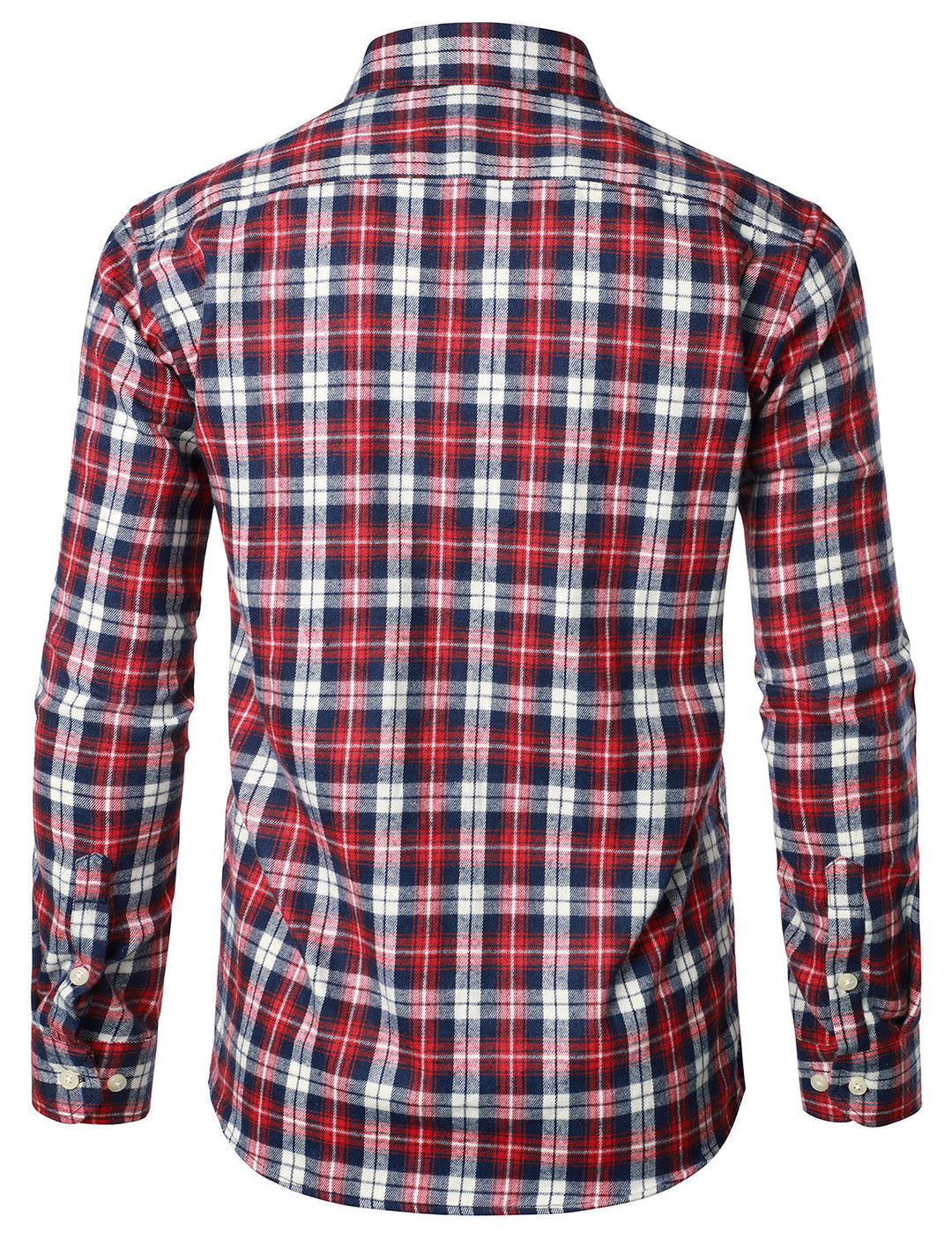 Chemise à carreaux en flanelle à double poche pour hommes