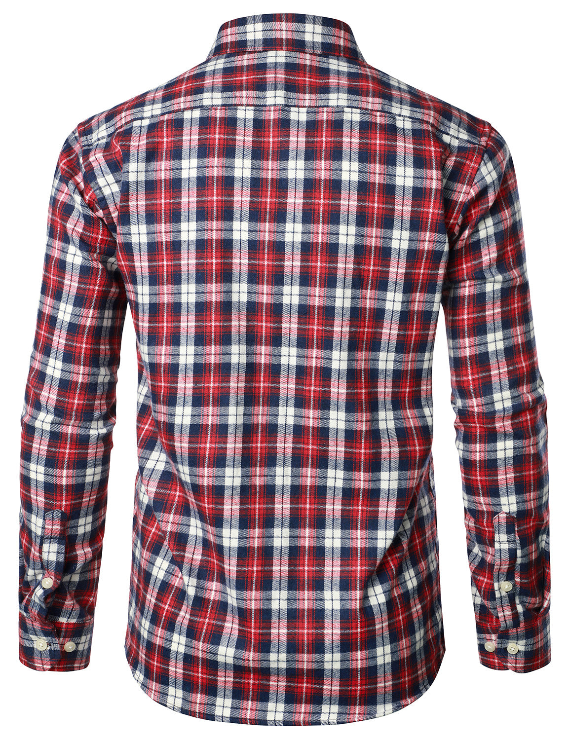 Chemise à carreaux en flanelle à double poche pour hommes