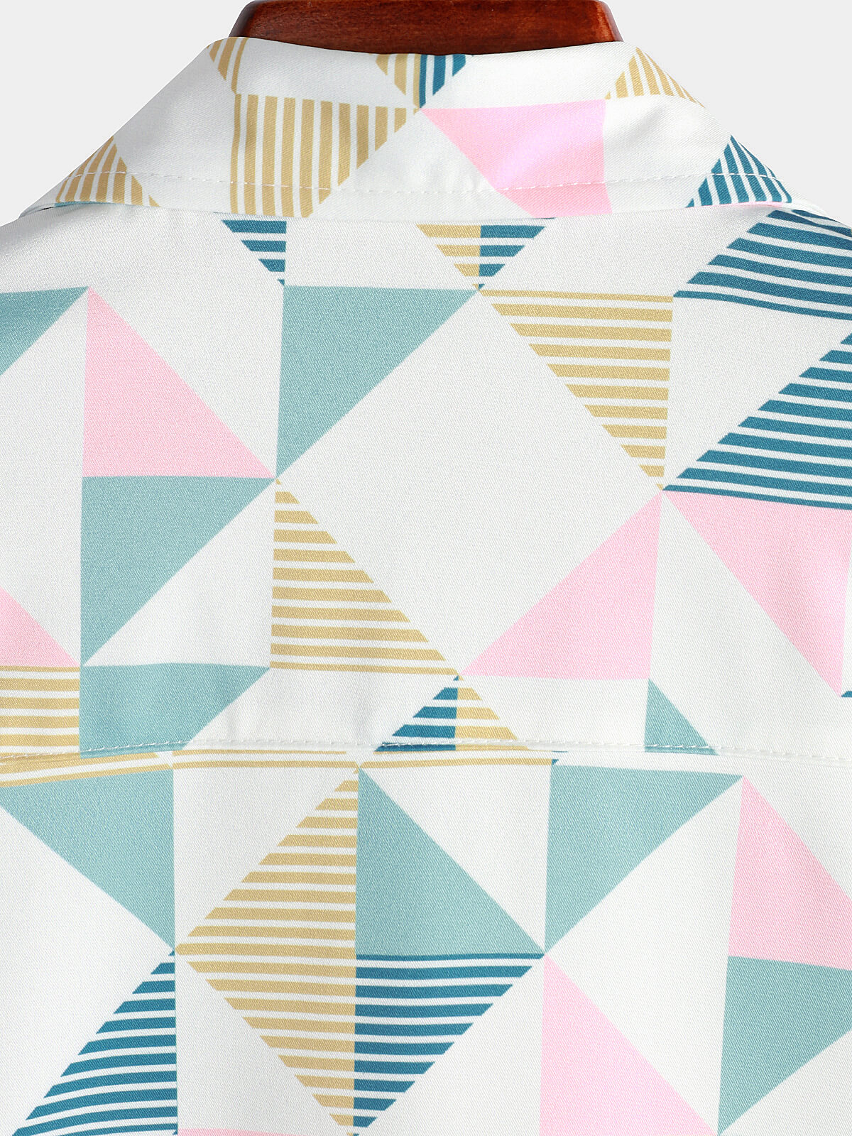 Chemise de Plage d'Été à Manches Courtes avec Imprimé Géométrique en Triangle Artistique pour Homme