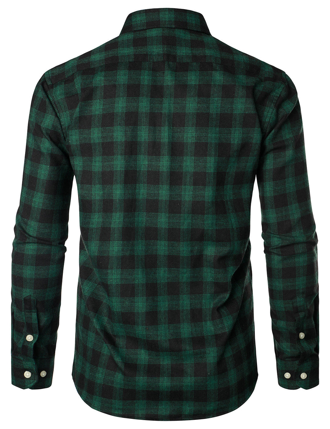 Chemise décontractée à carreaux en flanelle à double poche pour hommes
