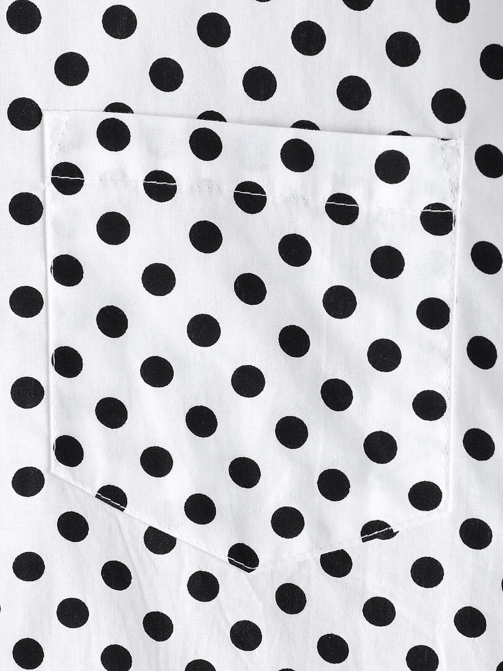 Chemise à manches courtes en coton pour hommes, décontractée, à pois, avec poche blanche, été
