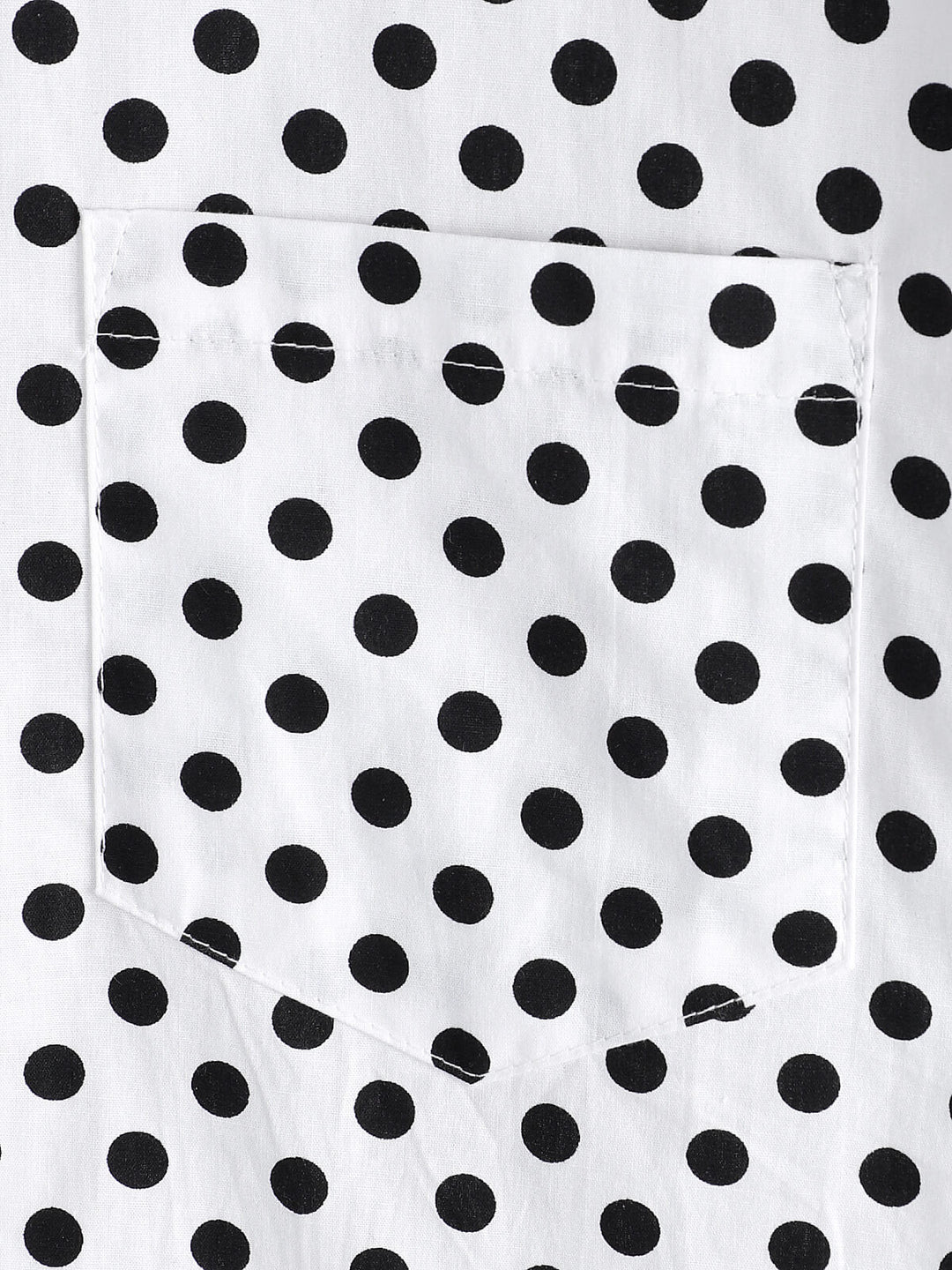 Chemise à manches courtes en coton pour hommes, décontractée, à pois, avec poche blanche, été
