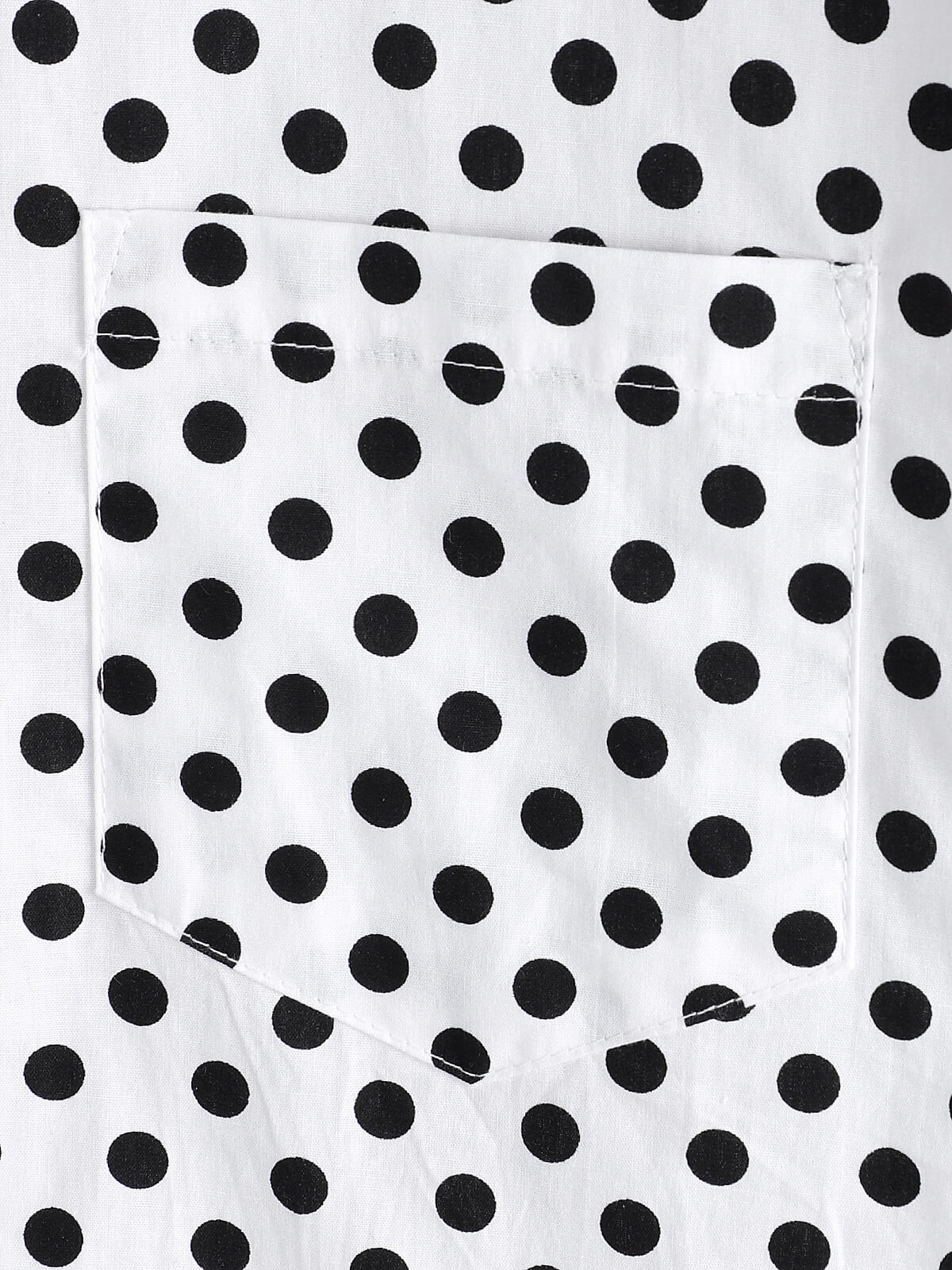 Chemise à manches courtes en coton pour hommes, décontractée, à pois, avec poche blanche, été