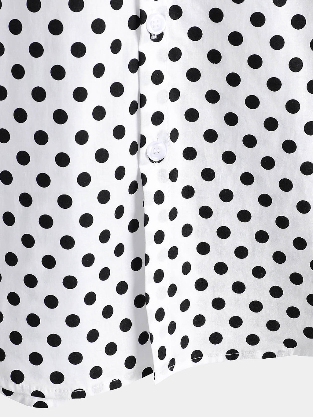 Chemise à manches courtes en coton pour hommes, décontractée, à pois, avec poche blanche, été