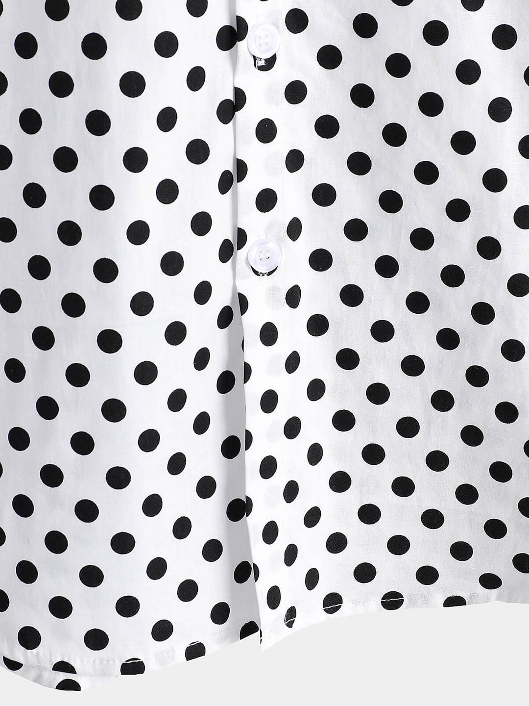 Chemise à manches courtes en coton pour hommes, décontractée, à pois, avec poche blanche, été