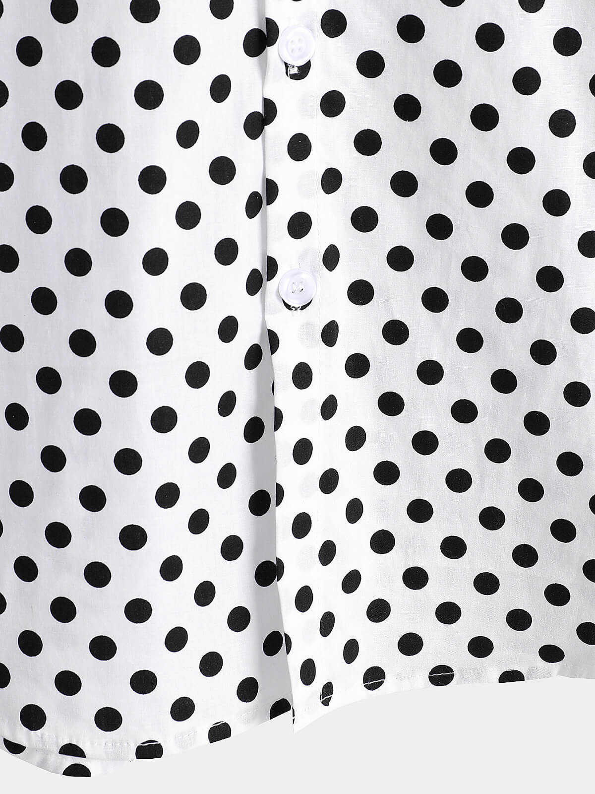 Chemise à manches courtes en coton pour hommes, décontractée, à pois, avec poche blanche, été