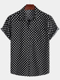 Chemise à Manches Courtes pour Homme à Pois Noirs d'Été