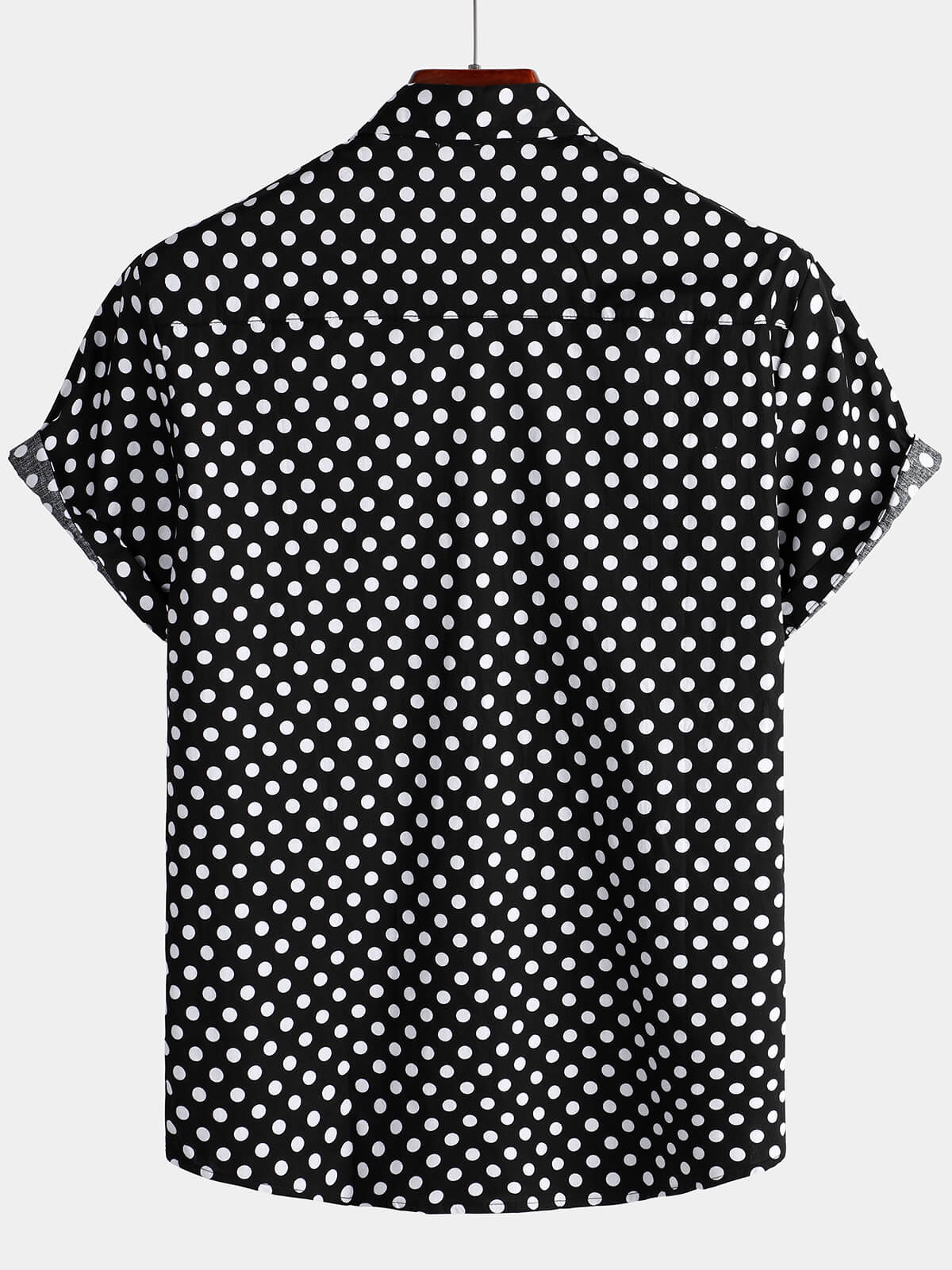 Chemise à Manches Courtes pour Homme à Pois Noirs d'Été