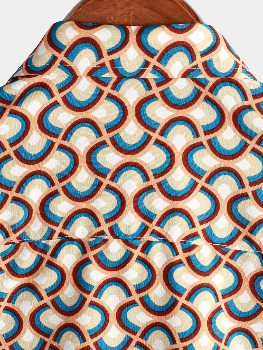 Chemise d'été à manches courtes pour homme, rétro, boutons, vintage, géométrique, cercles, cool
