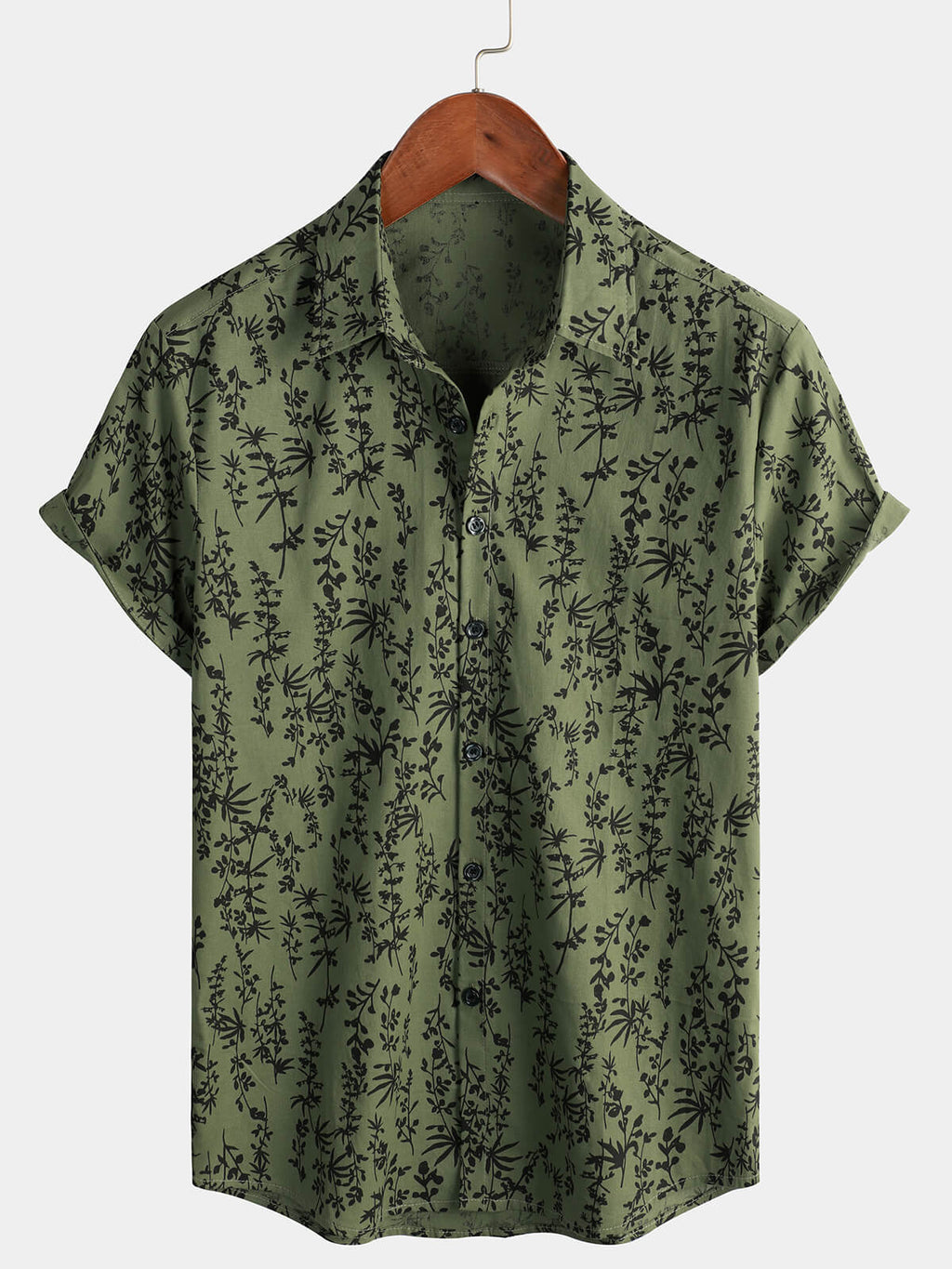 Chemise à Manches Courtes à Boutons Vintage Florale pour Homme