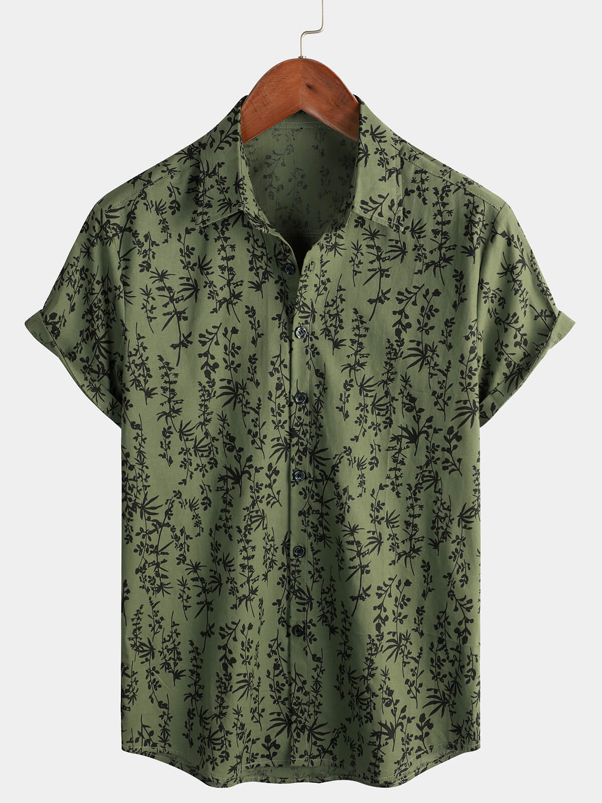 Chemise à Manches Courtes à Boutons Vintage Florale pour Homme