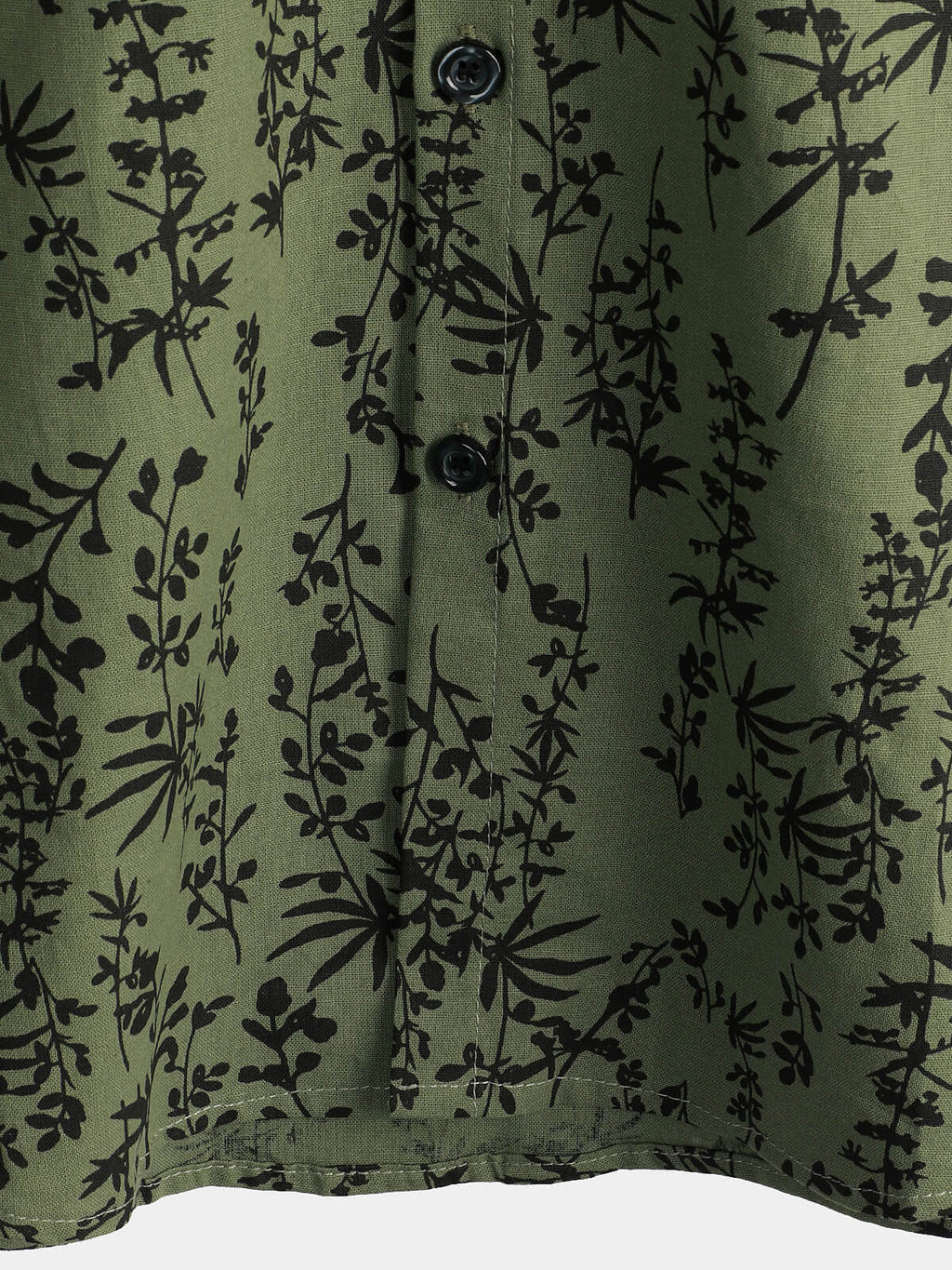 Chemise rétro à manches courtes en coton vert hawaïen pour homme idéale pour les vacances estivales avec motifs floraux boutonnée