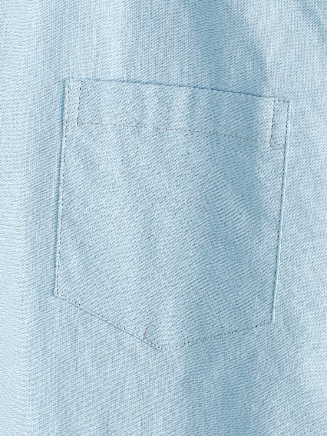 Chemise à manches courtes en coton et lin de couleur unie pour hommes