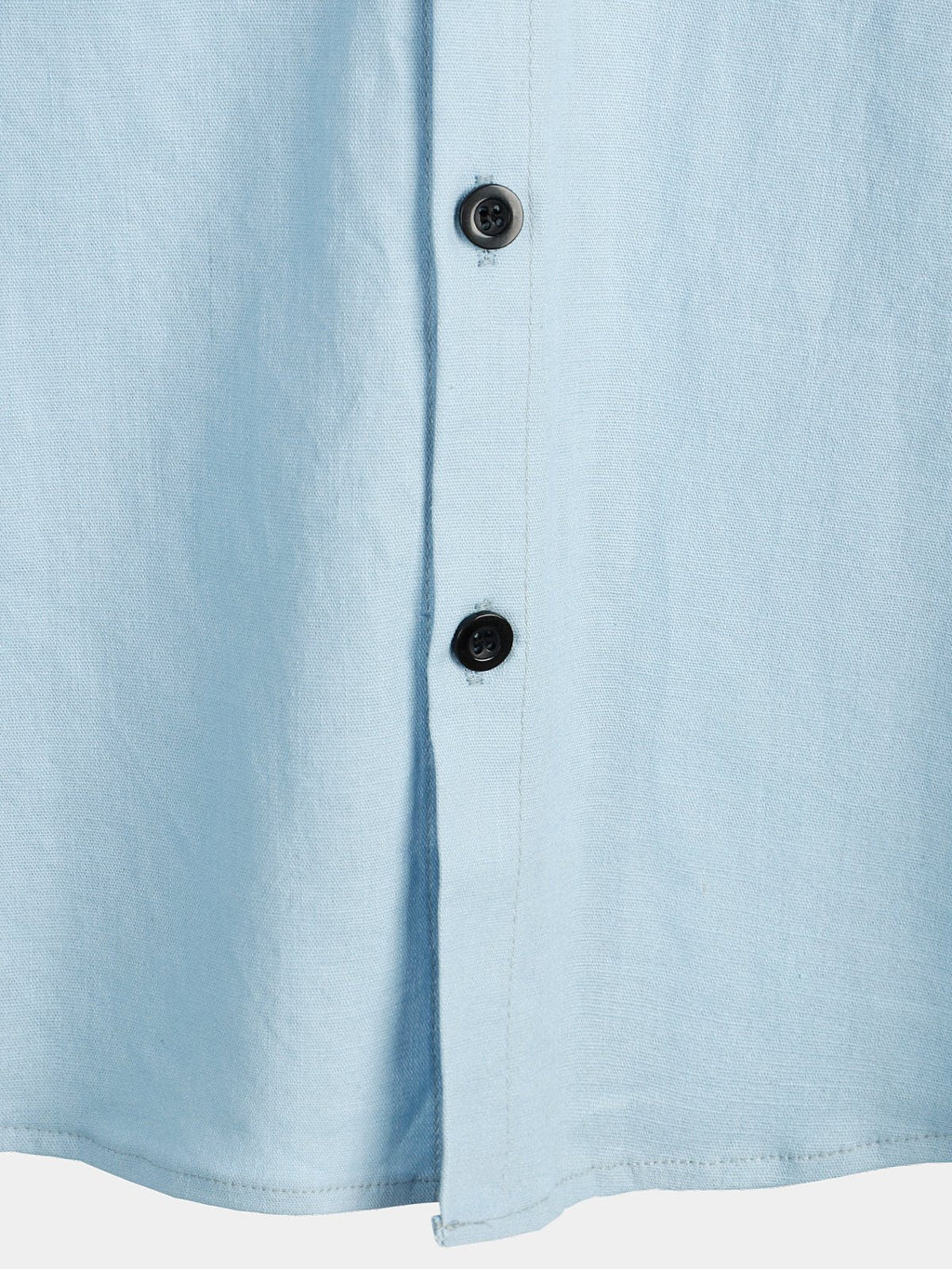 Chemise à manches courtes en coton et lin de couleur unie pour hommes