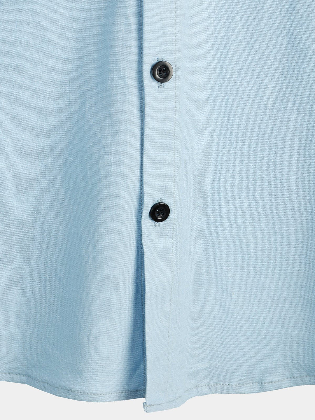 Chemise à manches courtes en coton et lin de couleur unie pour hommes