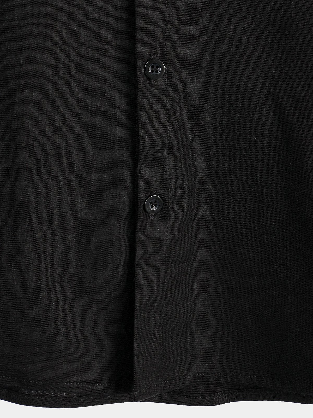 Chemise à manches courtes en coton et lin de couleur unie pour hommes