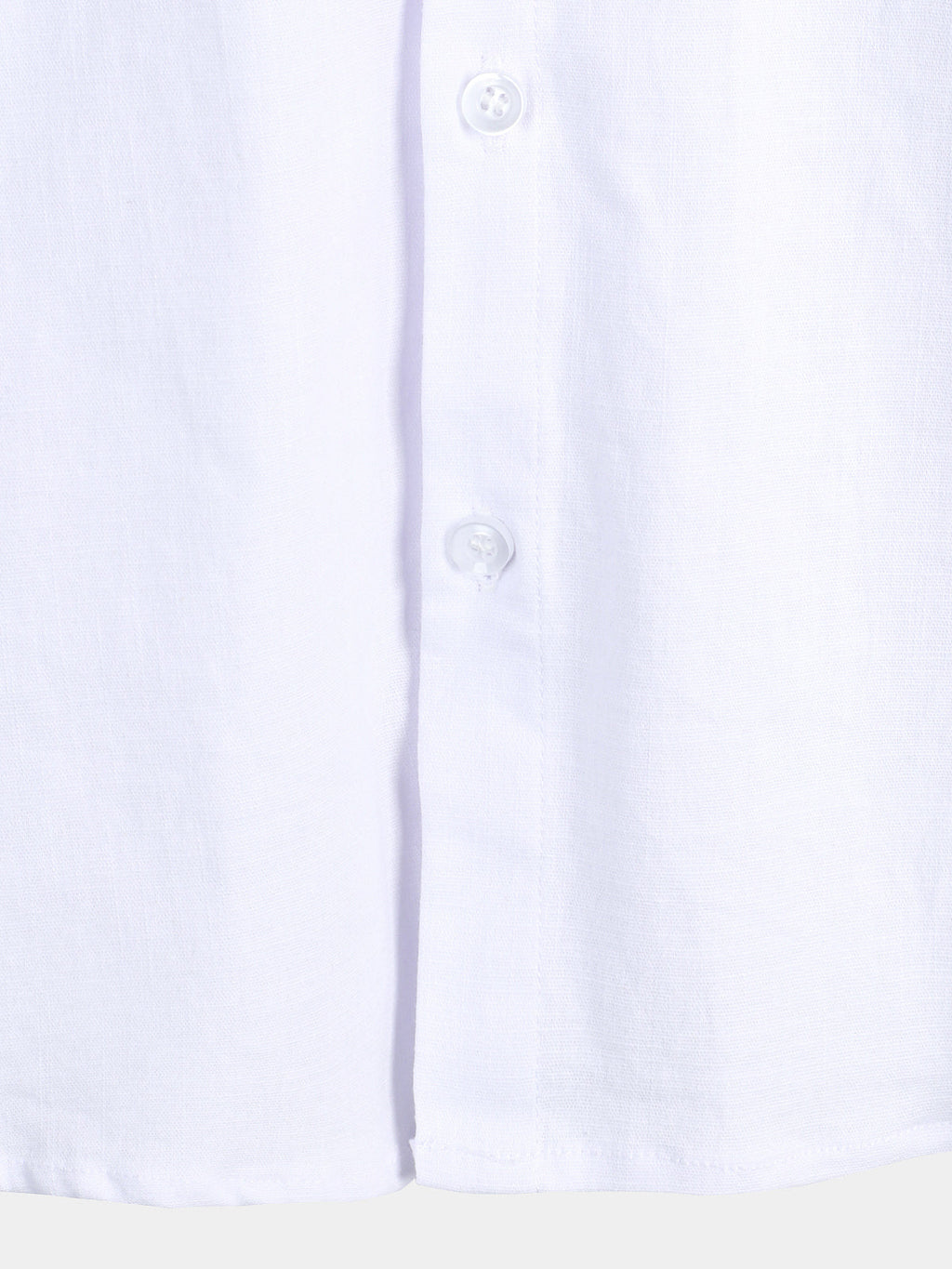 Chemise à manches courtes en coton et lin de couleur unie pour hommes
