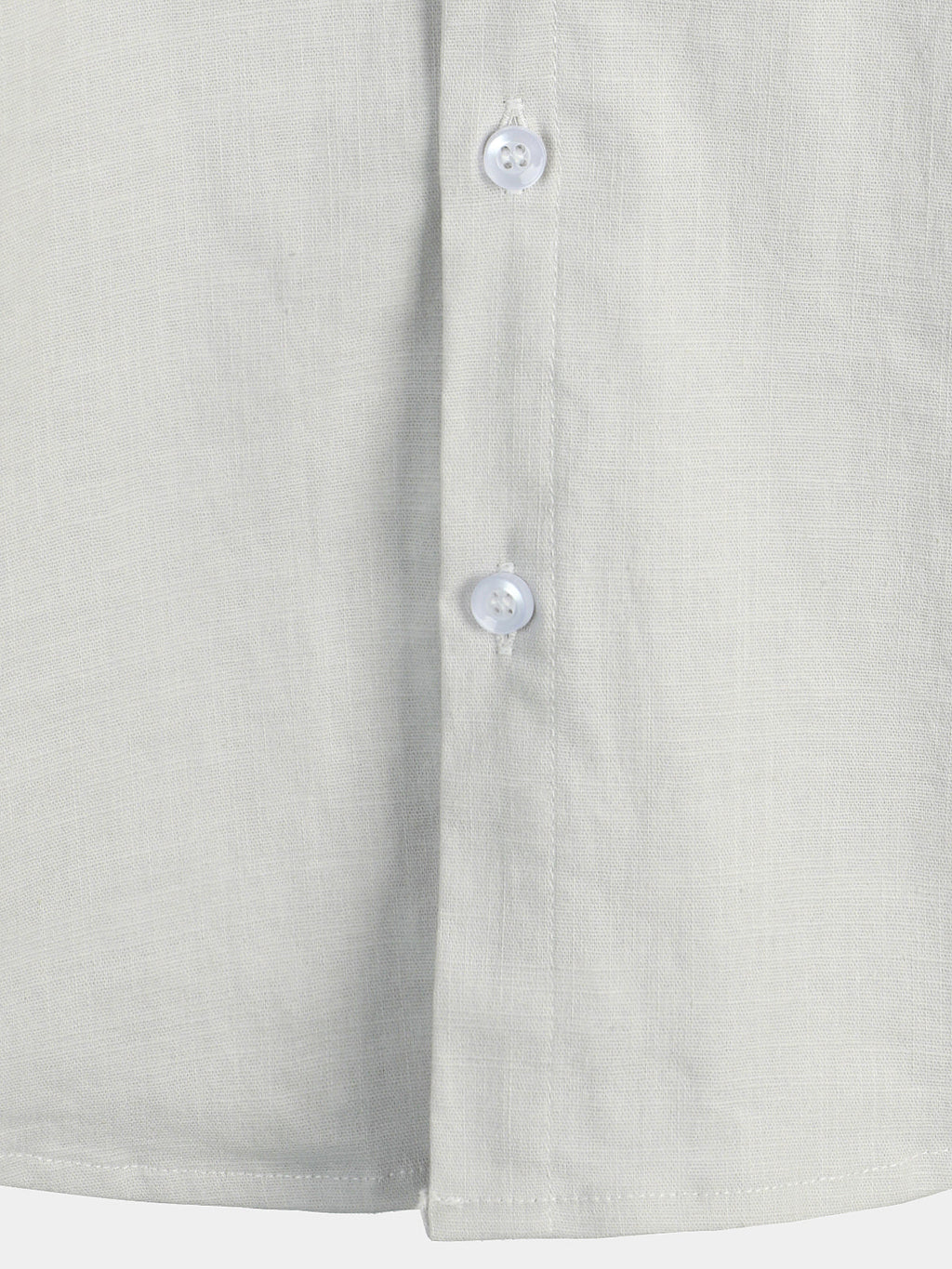 Chemise à manches courtes en coton et lin de couleur unie pour hommes