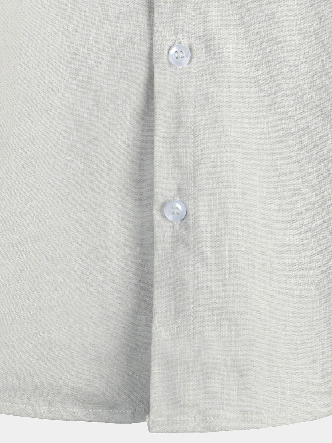Chemise à manches courtes en coton et lin de couleur unie pour hommes