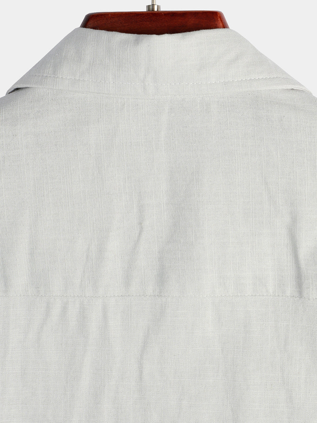 Chemise à manches courtes en coton et lin de couleur unie pour hommes