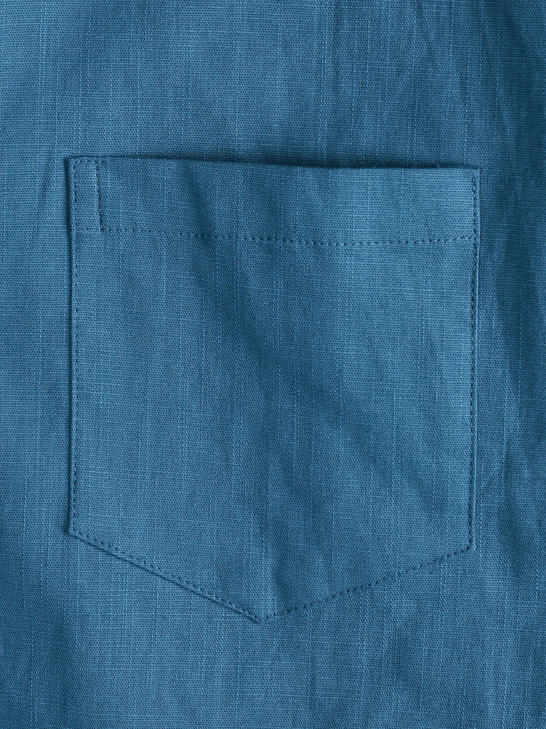 Chemise à manches courtes en coton et lin de couleur unie pour hommes