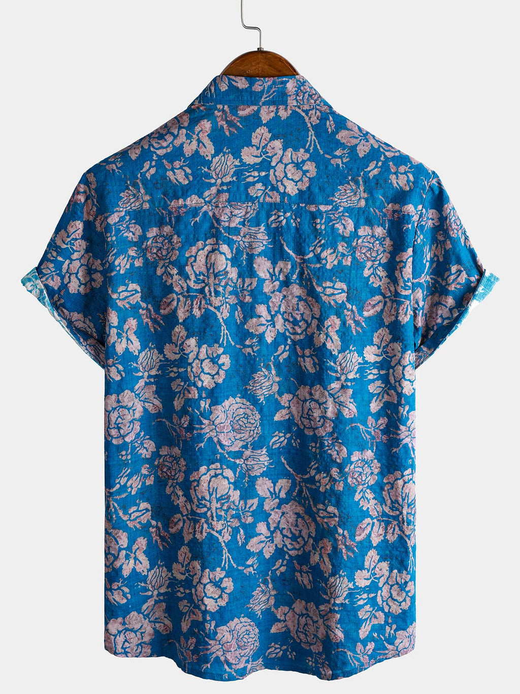 Chemise Homme Style Resort Imprimé Botanique Rétro à Manches Courtes