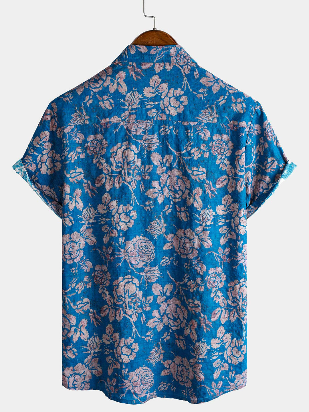 Chemise Homme Style Resort Imprimé Botanique Rétro à Manches Courtes