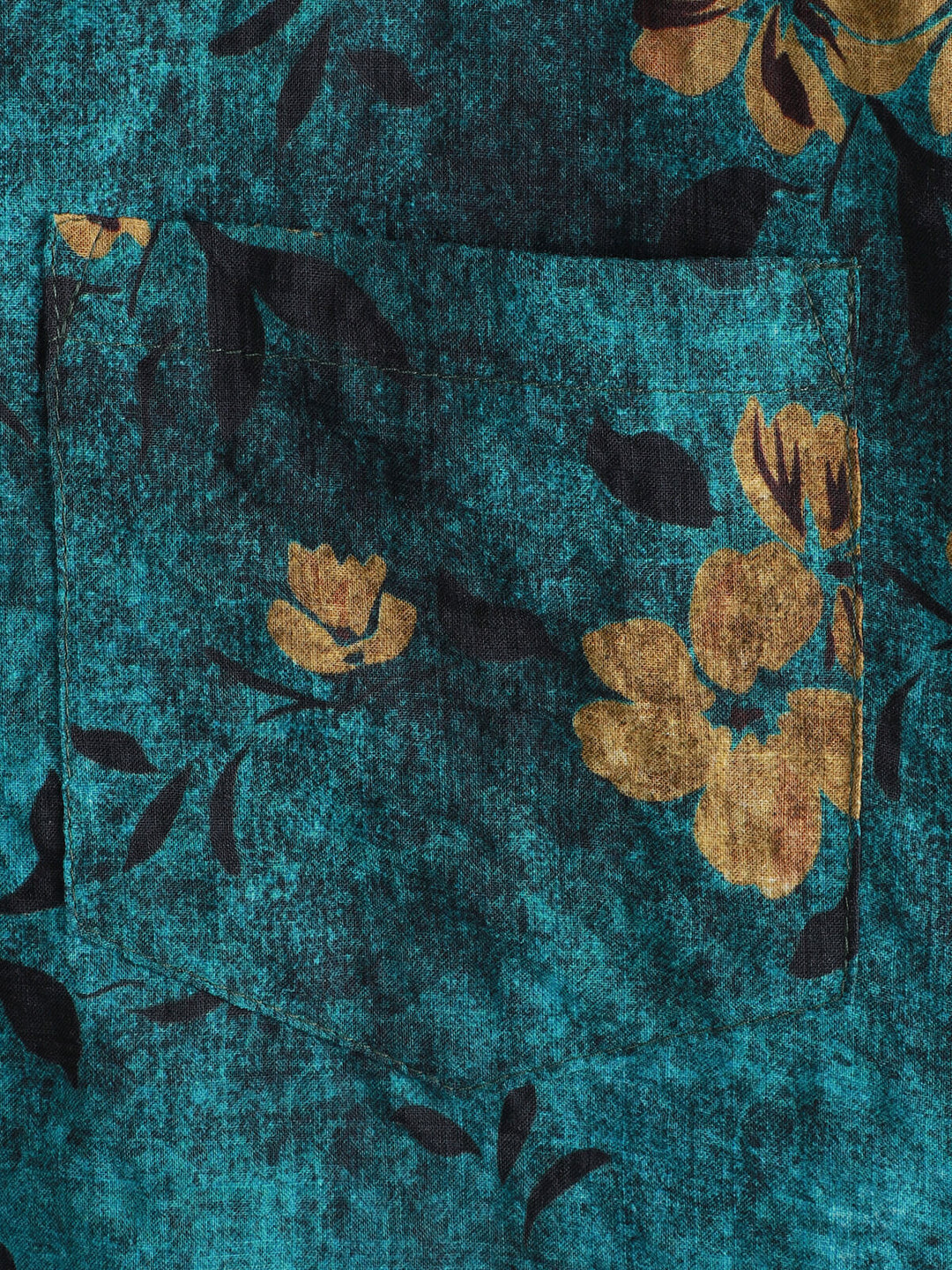 Chemise à manches courtes et poche à imprimé floral pour homme