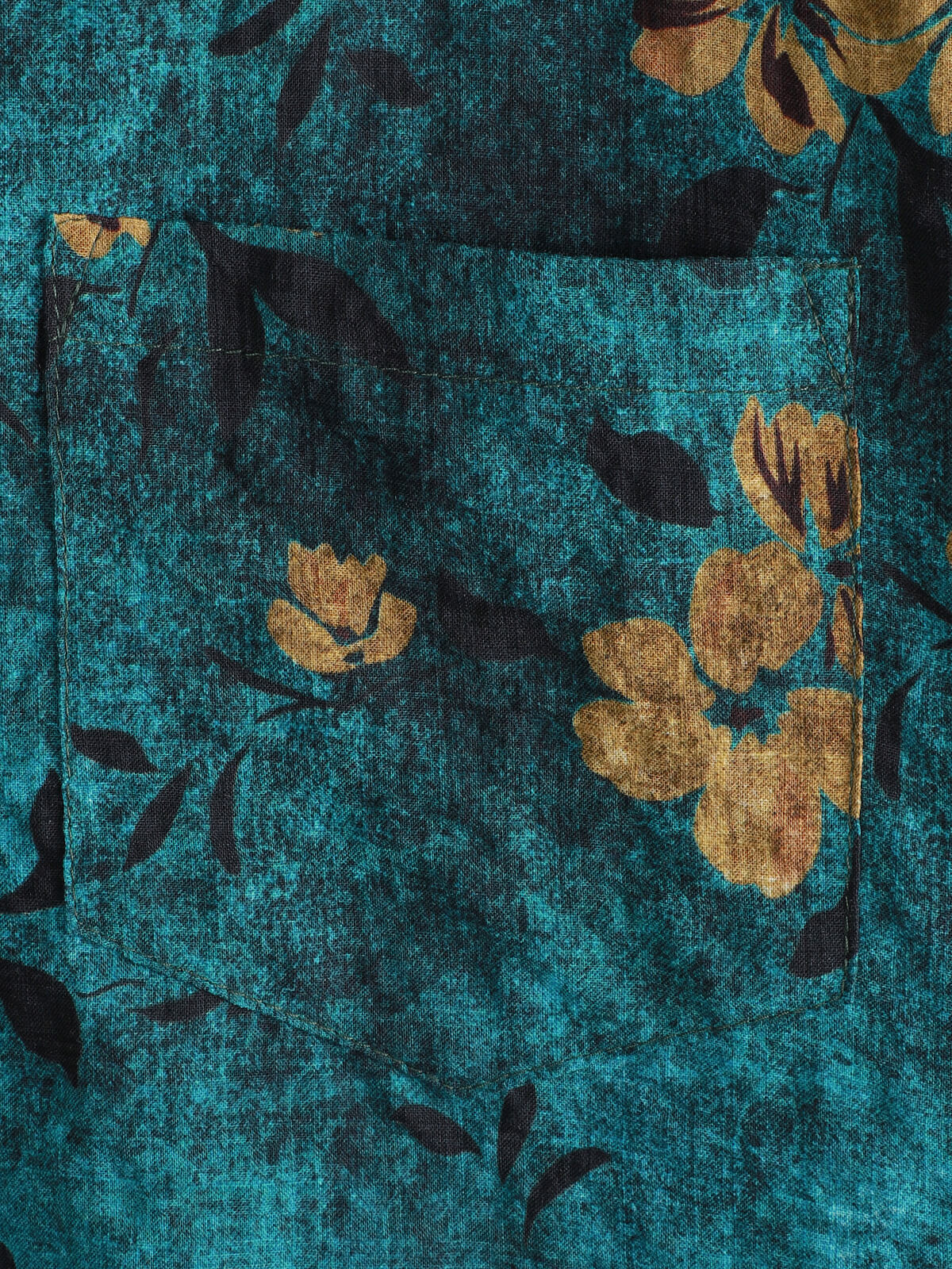 Chemise à manches courtes et poche à imprimé floral pour homme