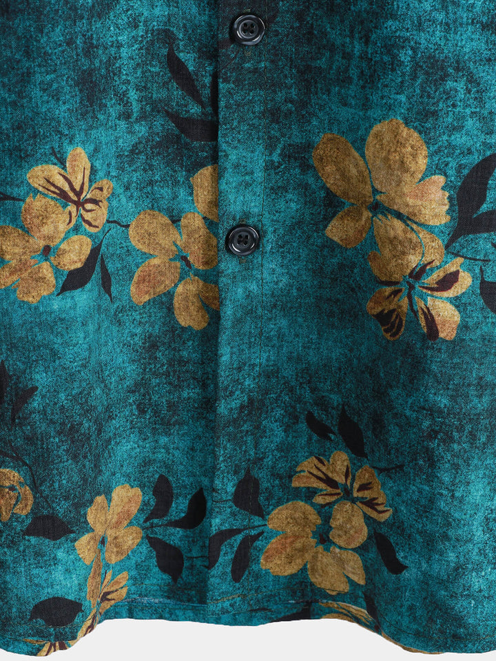 Chemise à manches courtes et poche à imprimé floral pour homme