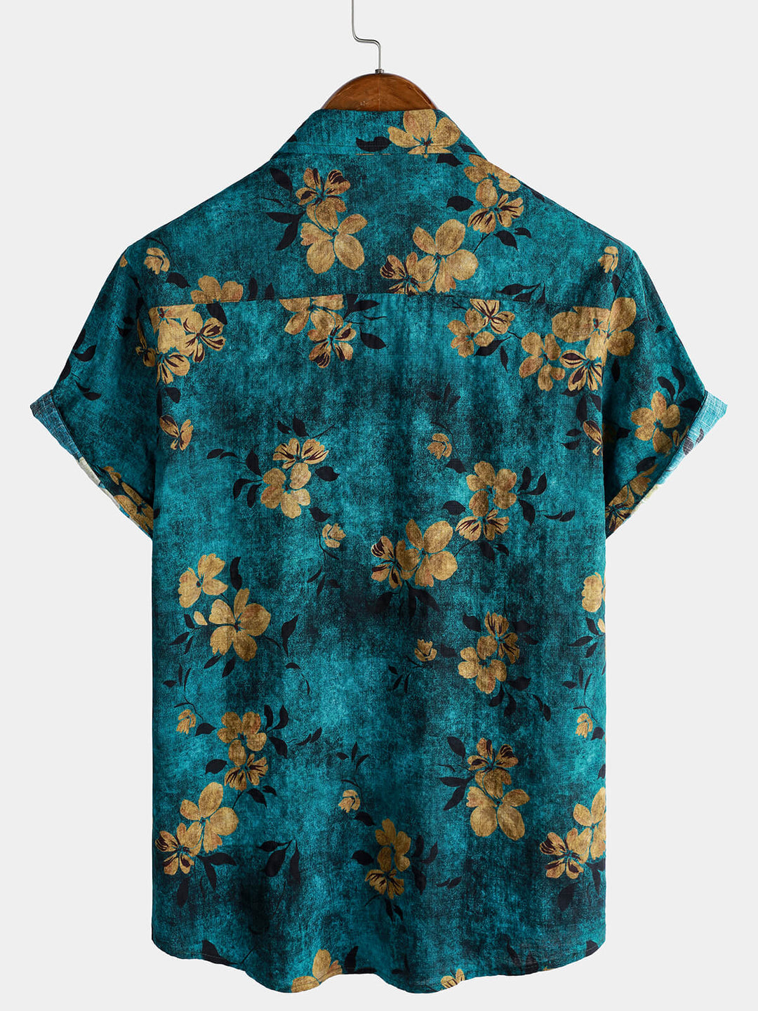 Chemise à manches courtes et poche à imprimé floral pour homme
