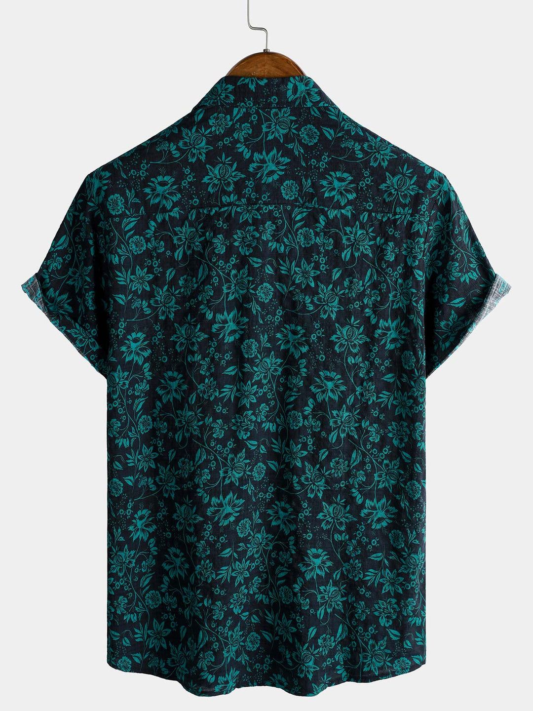 Chemise Homme Style Resort Imprimé Botanique Tropical à Manches Courtes