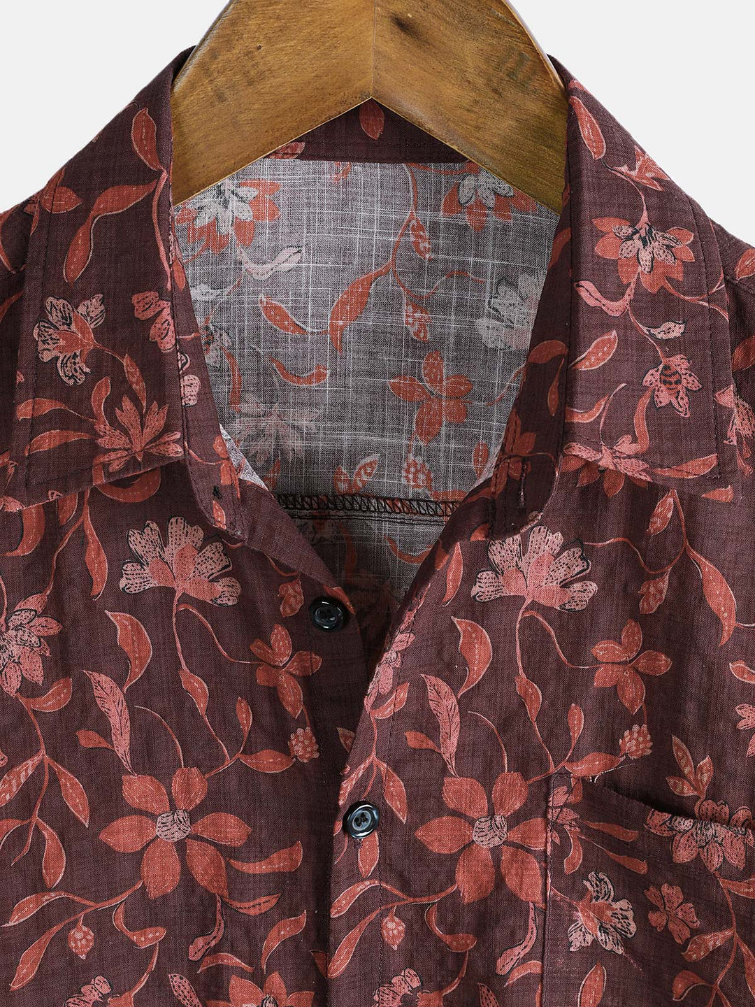 Chemise Homme Décontractée d’Été Imprimé Botanique Graphique en Coton Léger et Respirant à Manches Courtes