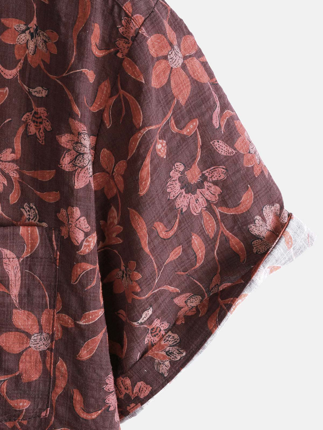 Chemise Homme Décontractée d’Été Imprimé Botanique Graphique en Coton Léger et Respirant à Manches Courtes