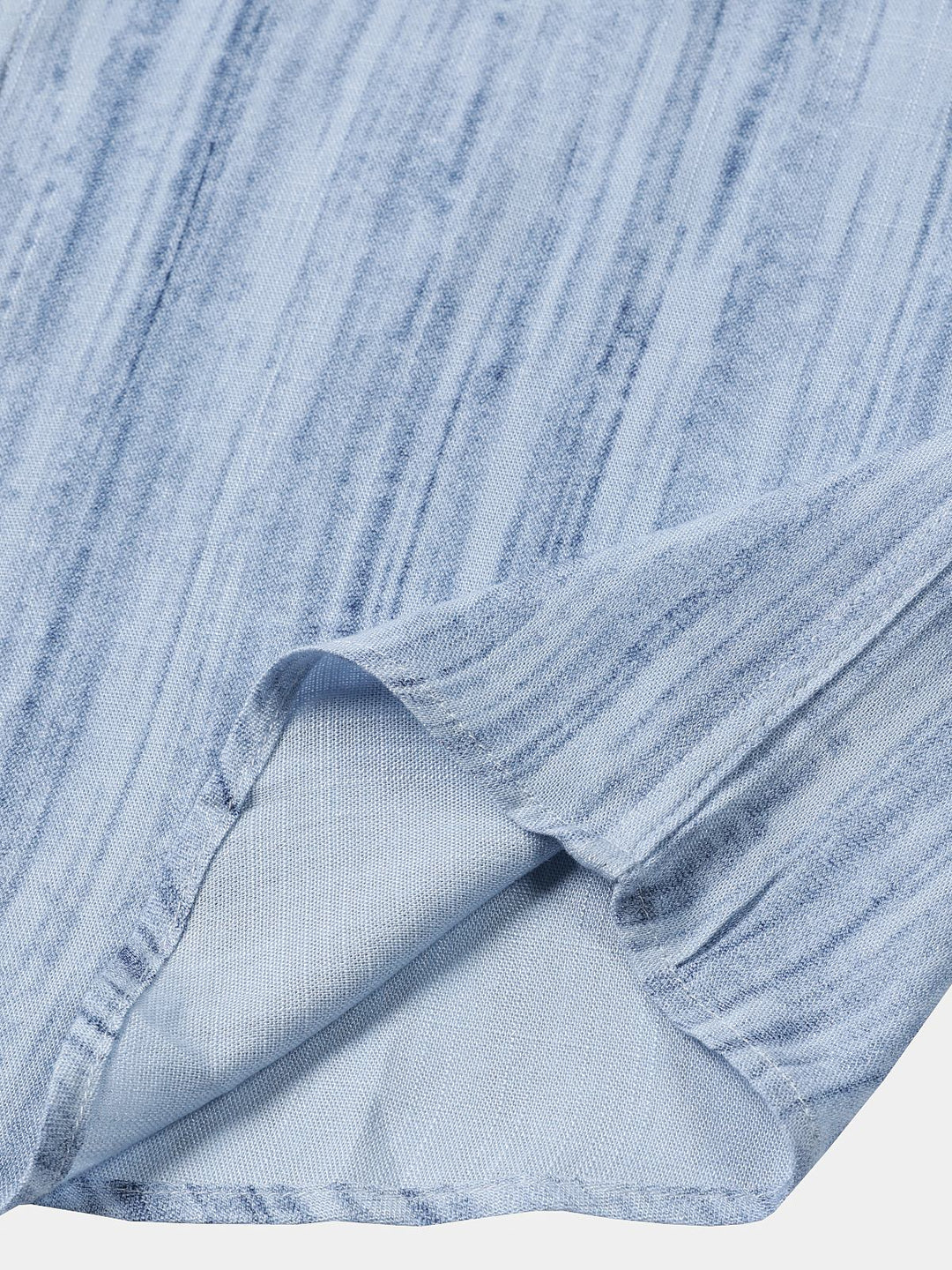 Chemise Homme Bleu Clair à Rayures Respirante Décontractée d’Été Manches Courtes